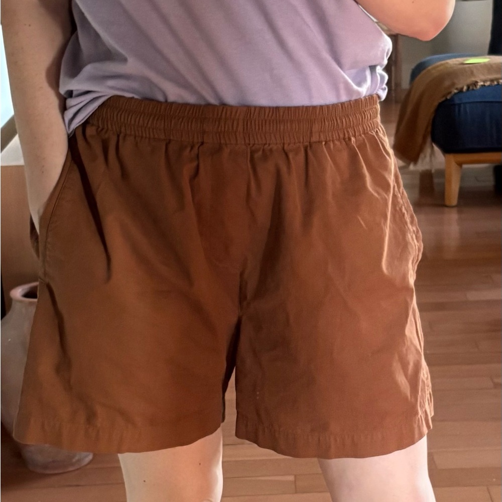 Shades of Grey by Micah Cohen Brown Cotton Twill Shorts